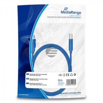MediaRange USB 3.0 Kabel 1,8 m blau, Stecker A/B